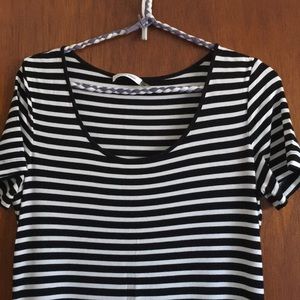 Floor length Calvin Klein striped dress